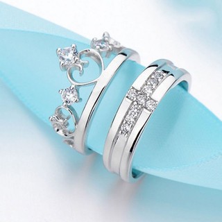 Cặp nhẫn bạc vương miện (ảnh thật)