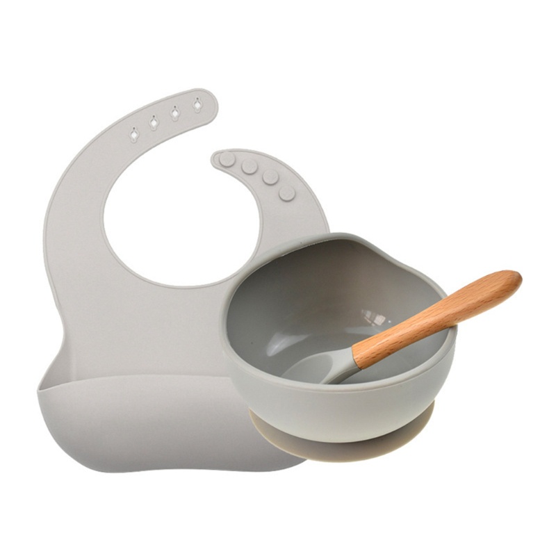 Bộ 3 Yếm Ăn Bằng Silicone Chống Nước Kèm Muỗng Dành Cho Bé Sơ Sinh