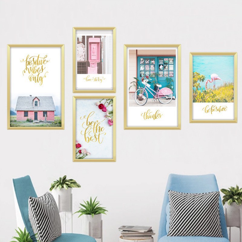 Bộ 5 khung tranh decal dán tường trang trí gia đình
