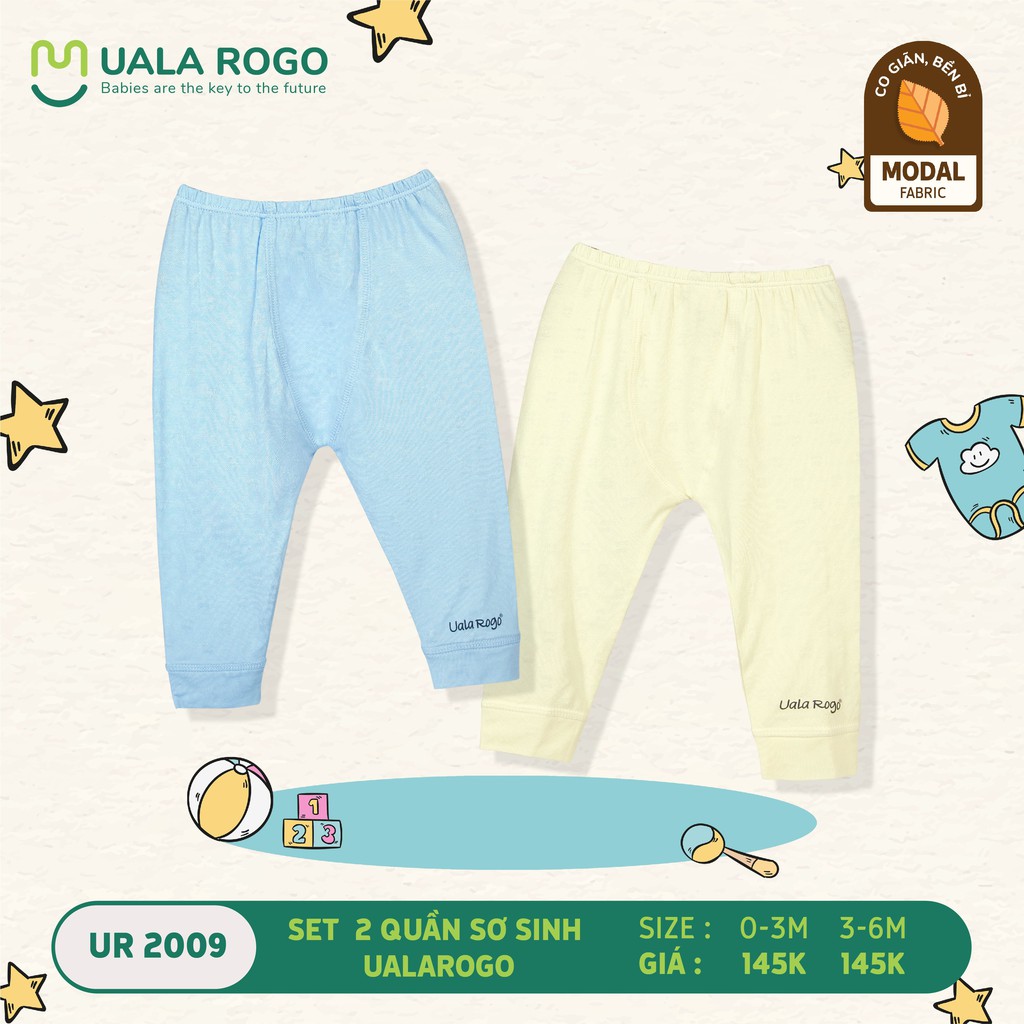 Set 2 quần dài sơ sinh Uala Rogo UR2009