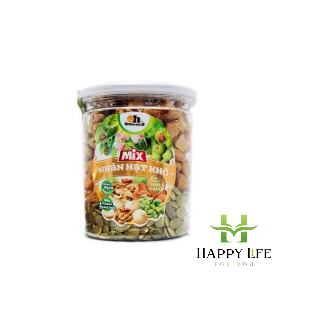 Mix 3 loại hạt óc chó - hạnh nhân- bí xanh nhập khẩu hộp 500g - Happy Life for You