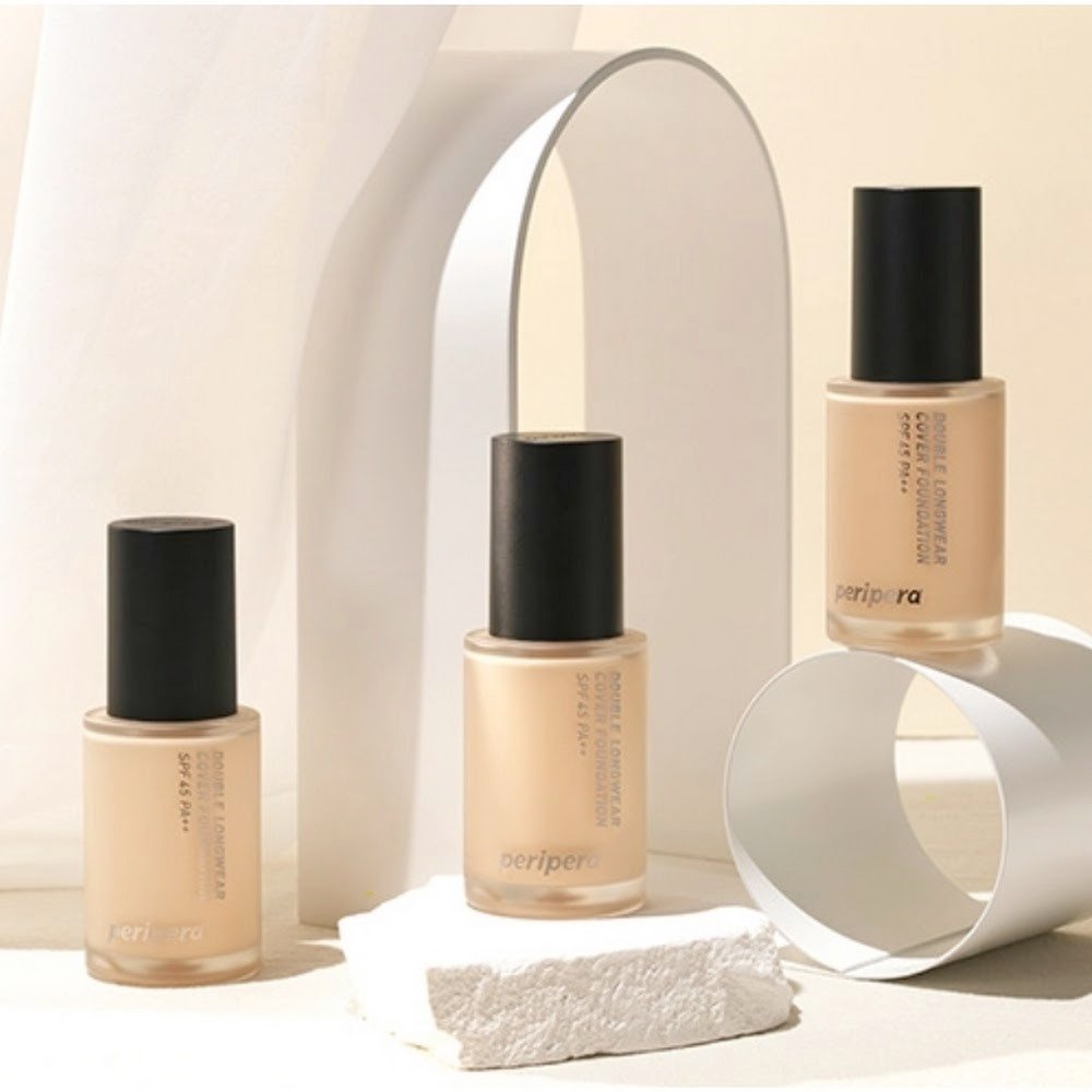 Kem nền che phủ cao mịn da và tự nhiên PERIPERA Double Longwear Cover Foundation