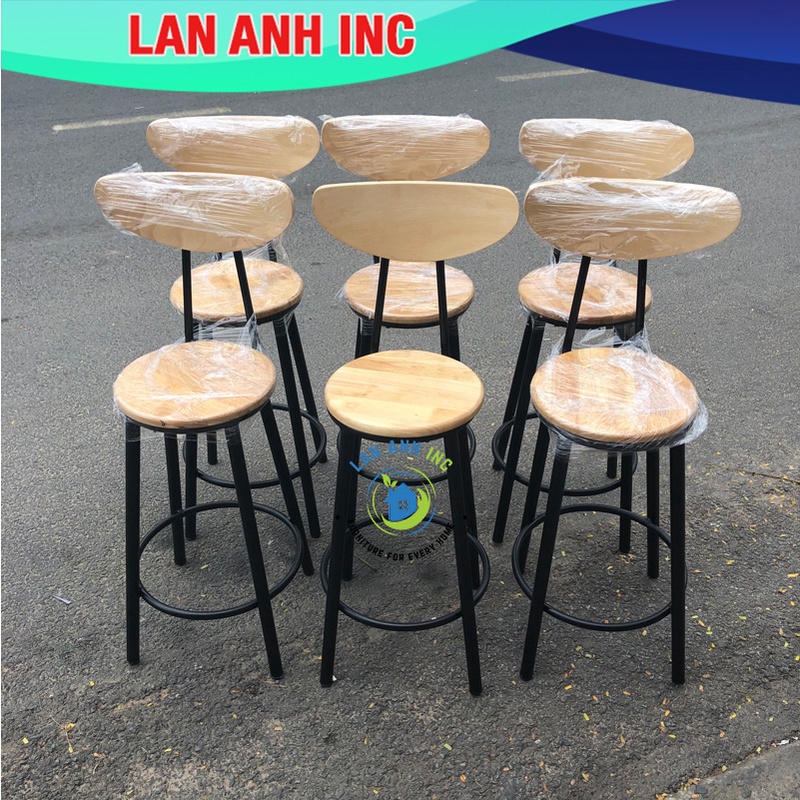 [Mã 99LSSALE1 giảm 100% đơn 99K] Ghế quầy bar gỗ chân sắt cao đẹp [GIA