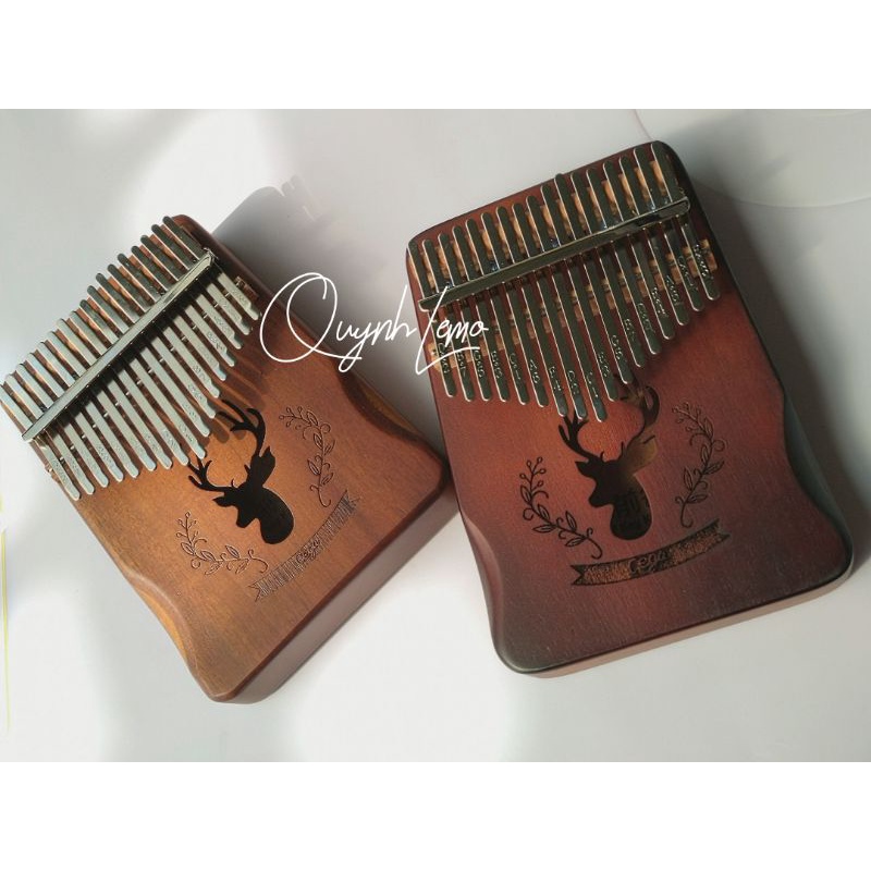 Đàn kalimba 17 phím Cega Nai Xanh gỗ manhogany cao cấp - tặng full phụ kiện và dây treo trang trí