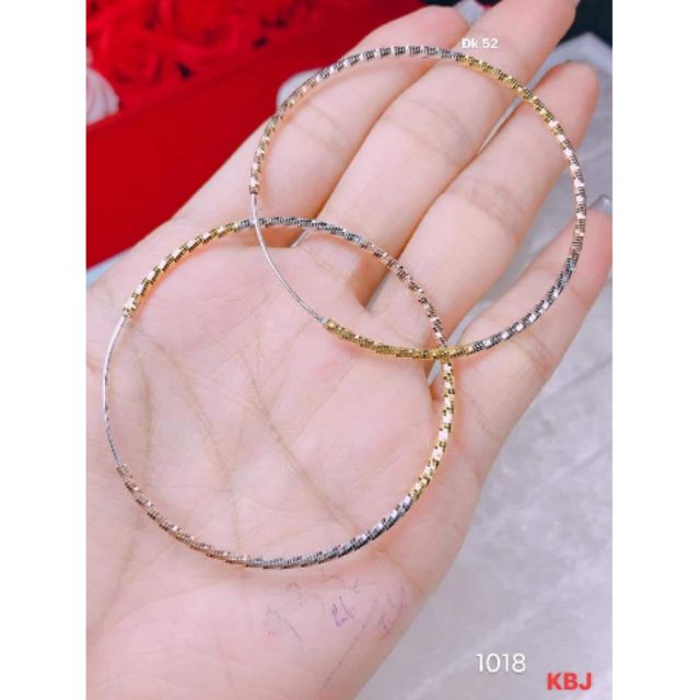 Vòng tàu đường kính 5.2 bạc nguyên chất 925 xi vàng 3 màu