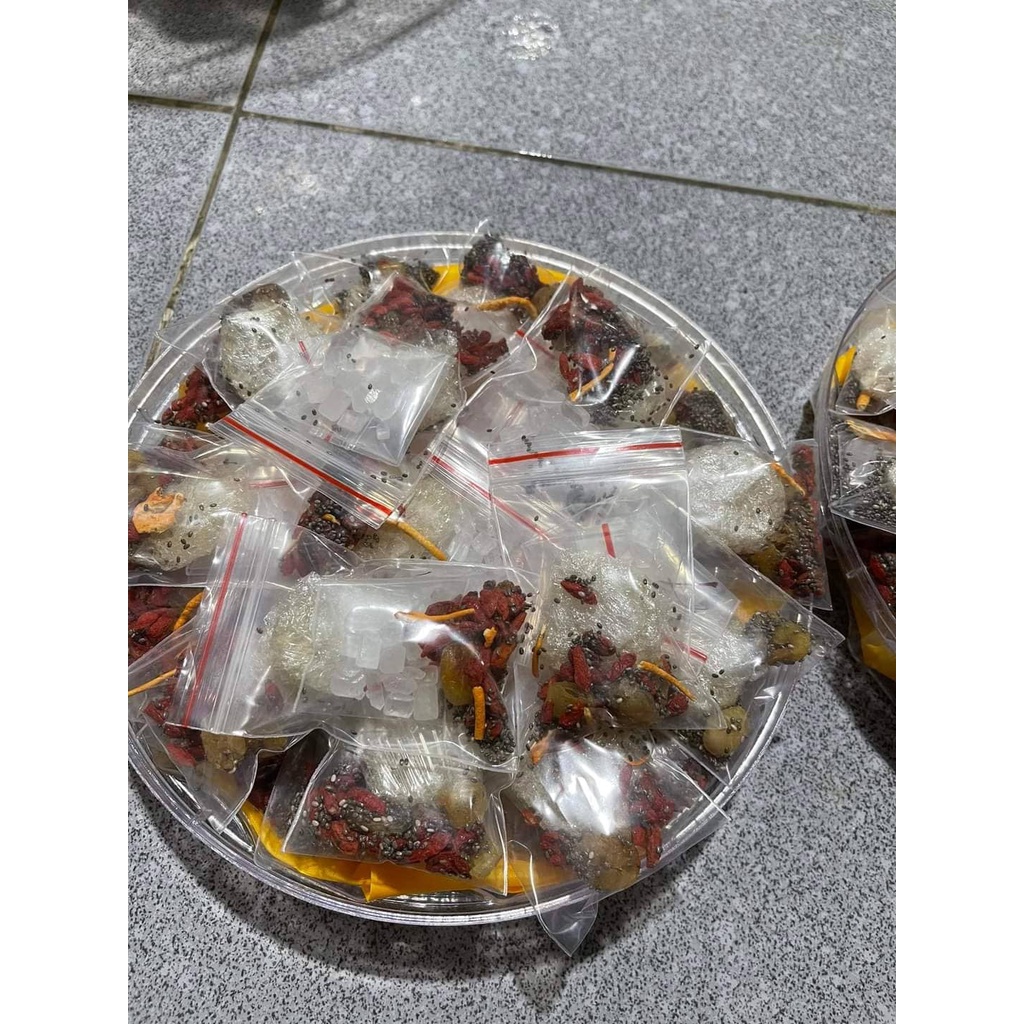 COMBO 5 SET YẾN BABY MIX ĐỒ CHƯNG HẠT CHIA, TÁO ĐỎ, LONG NHÃN, NẤM ĐÔNG TRÙNG, ĐƯỜNG PHÈN