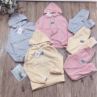 Bộ nỉ dài tay nữ có mũ cho nữ dáng thể thao MT124