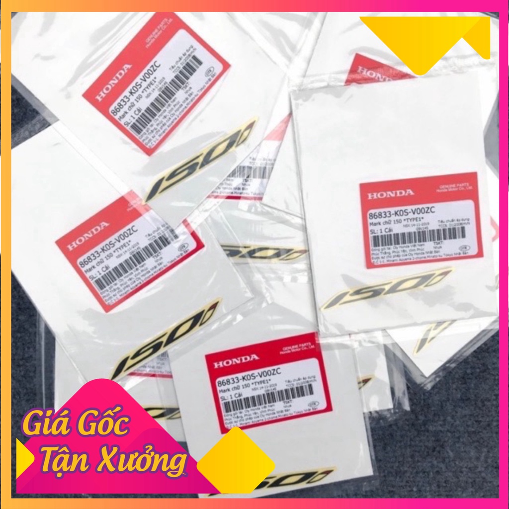 1 Đôi Tem Chữ 150i SH 2020 - SH 2021 - SH 2022 - MÃ K0S ★  Hàng Honda chính hãng (Ảnh Sp thật)