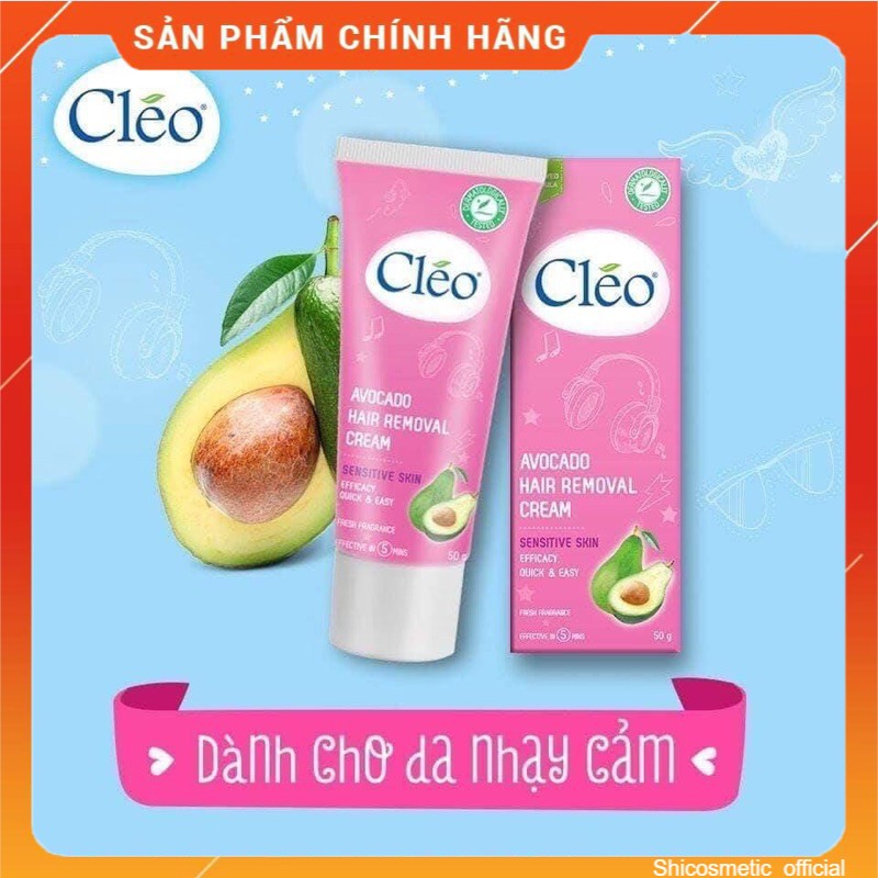 Kem tẩy lông-kem triệt lông dành cho da nhạy cảm Cleo Avocado Hair Removal Cream Sensitive Skin