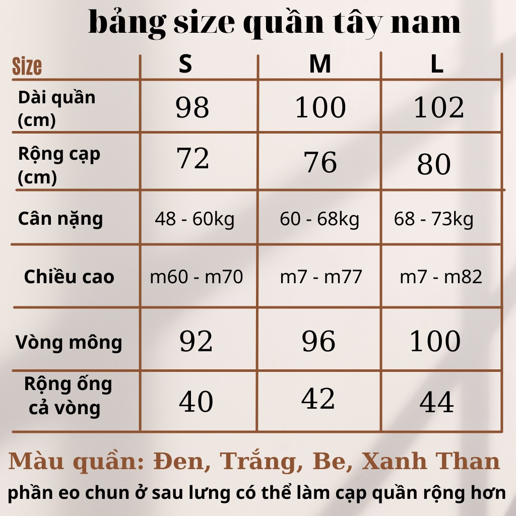 Quân Tây Nam GUT Ống Rộng Dáng Suông, Quần Âu From Suông Rộng Thiết Kế Eo Chun Ở Phía Sau Lưng | BigBuy360 - bigbuy360.vn