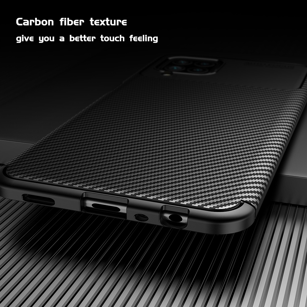 Ốp điện thoại UFLAXE silicon mềm họa tiết sợi carbon cho Samsung M62 M32 M12 M02 M51 M31 M21 M31S M21S M01 Core