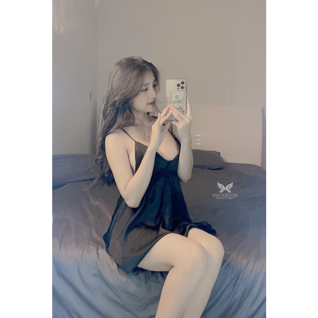 Sexy Forever Váy Ngủ Hai Dây Chéo Lưng Skylight