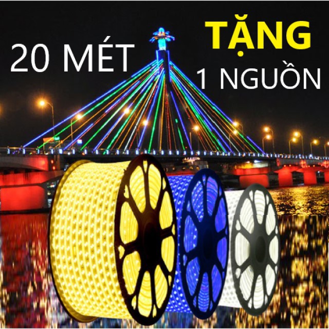 [TẶNG NGUỒN KHI MUA 20MET] Dây đèn led trang trí ngoài trời, đèn LED DÂY hắt trần siêu bền GIÁ BÁN 1 MÉT