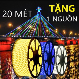 [20 mét TẶNG NGUỒN] Dây đèn led đôi trang trí ngoài trời, đèn LED DÂY hắt trần siêu bền
