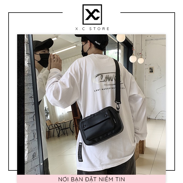 [RẺ NHẤT SHOPEE] Túi da đeo chéo unisex messbag ulzzang nam nữ XC-8848 da mềm siêu chất