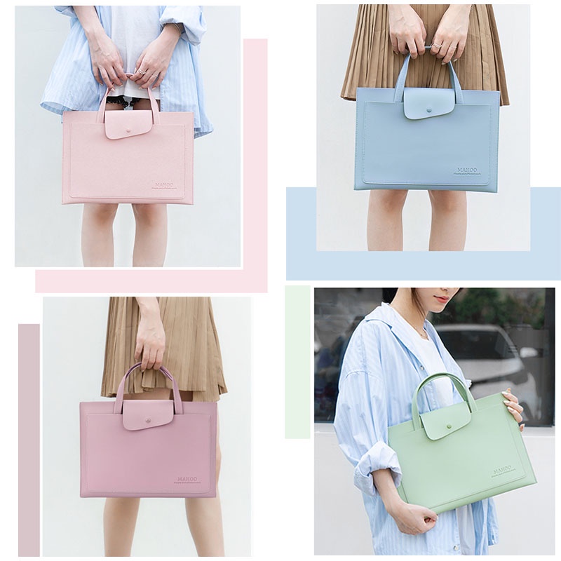 Túi da PU chống thấm nước cho nam và nữ đựng máy tính xách tay 13 14 15.4 15.6 Inch