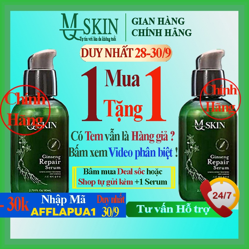 Serum thay da nhân sâm MQ Skin chính hãng Mq skin tái tạo da nhân sâm Mq Skin giúp ngăn ngừa nám tàn nhang và mụn