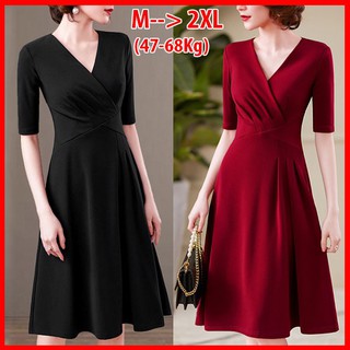 GOTI - THỜI TRANG CÔNG SỞ  - ĐẦM XÒE TRUNG NIÊN NỮ KIỂU ĐẦM XÒE CỔ ĐẮP CHÉO - THỜI TRANG TRUNG NIÊN CAO CẤP 3308