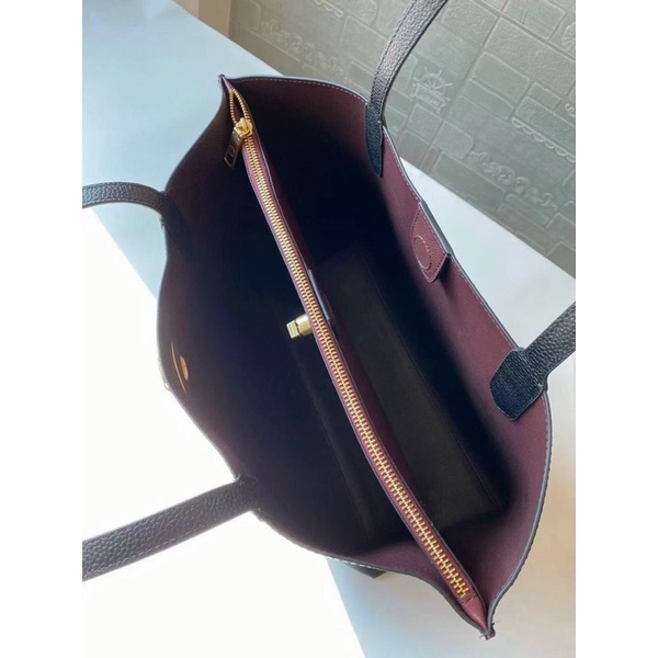 Túi tote Coach da thật pha canvas hai ngăn rộng rãi vừa A4