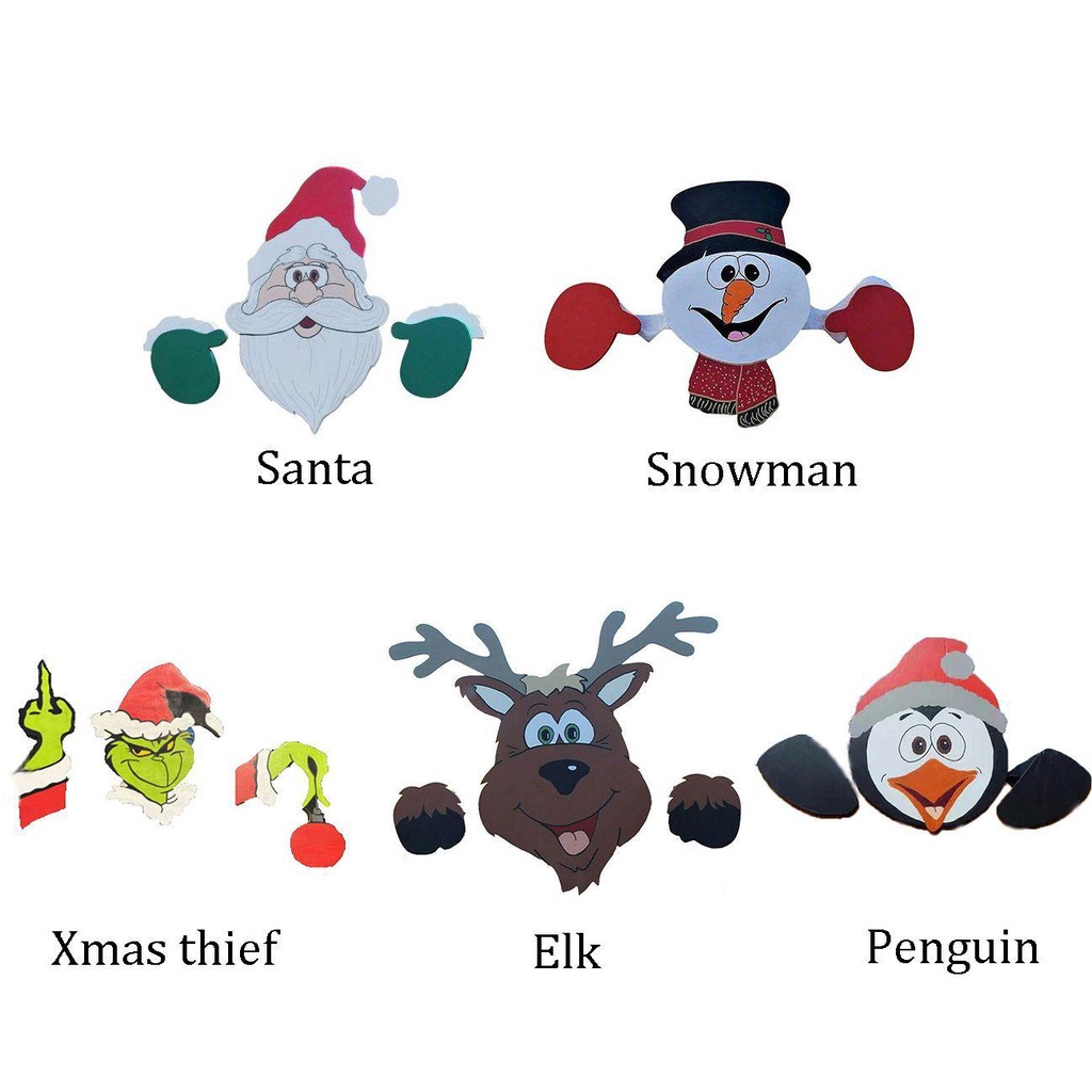 YIYU Phụ Kiện Trang Trí Giáng Sinh Bằng Nhựa Hình Hoạt Hình Vui Nhộn Sáng Tạo