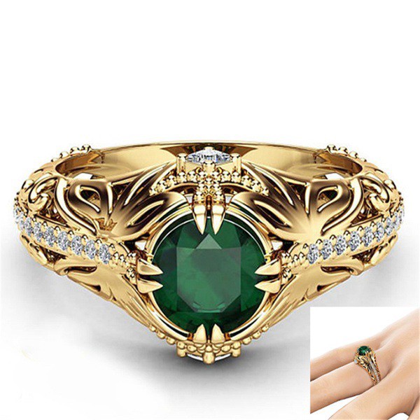 Nhẫn mạ vàng 14k đính đá sang trọng thời trang