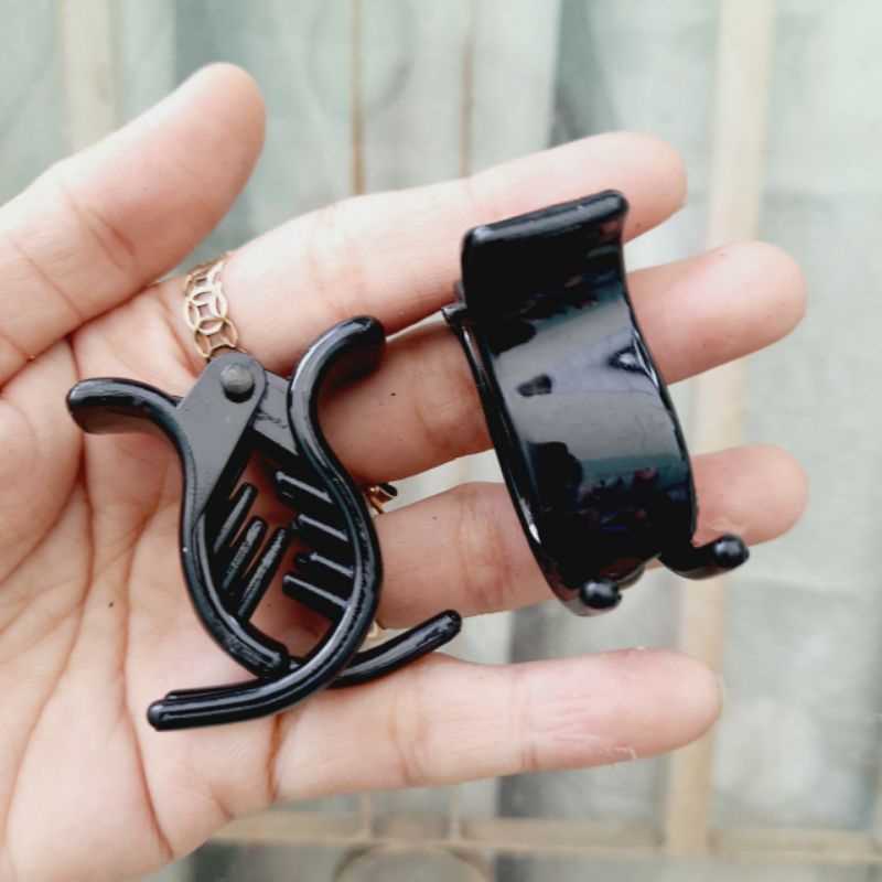 Kẹp tóc 3 răng nhí màu đen bóng