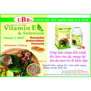 Viên Uống Dưỡng Da UBB® VITAMIN-E & SELENIUM