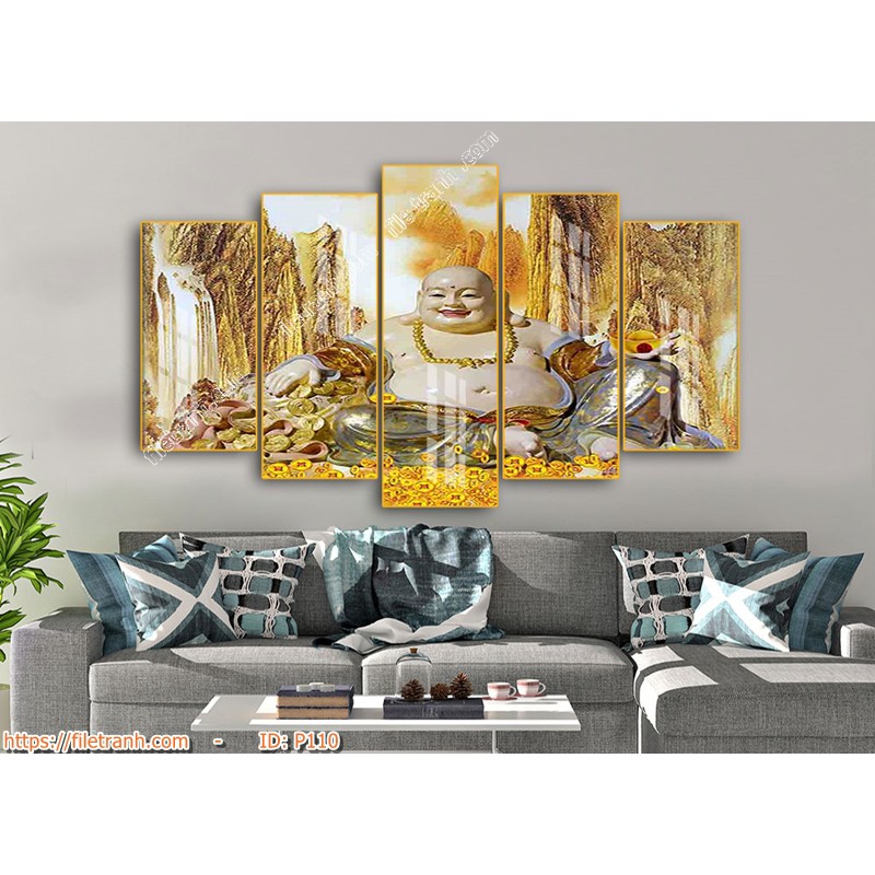 Tranh tráng gương treo tường 3d hình Phật