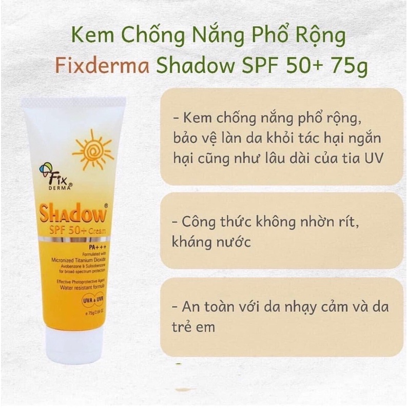 Kem chống nắng fixderma spf 50 cream