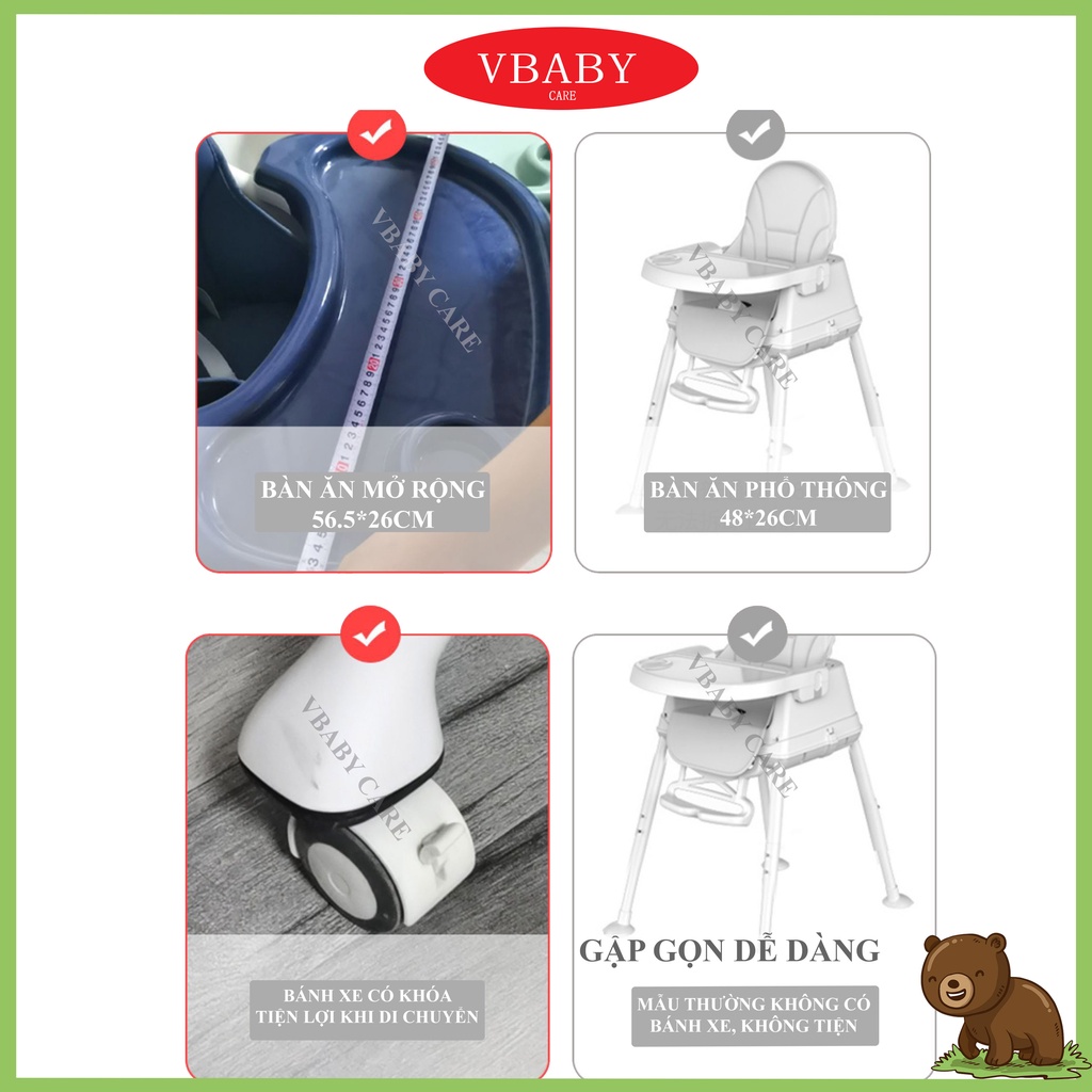 Ghế ăn dặm Cao cấp V-Baby G805 và V-Baby G01 (Bản nâng cấp của G805)