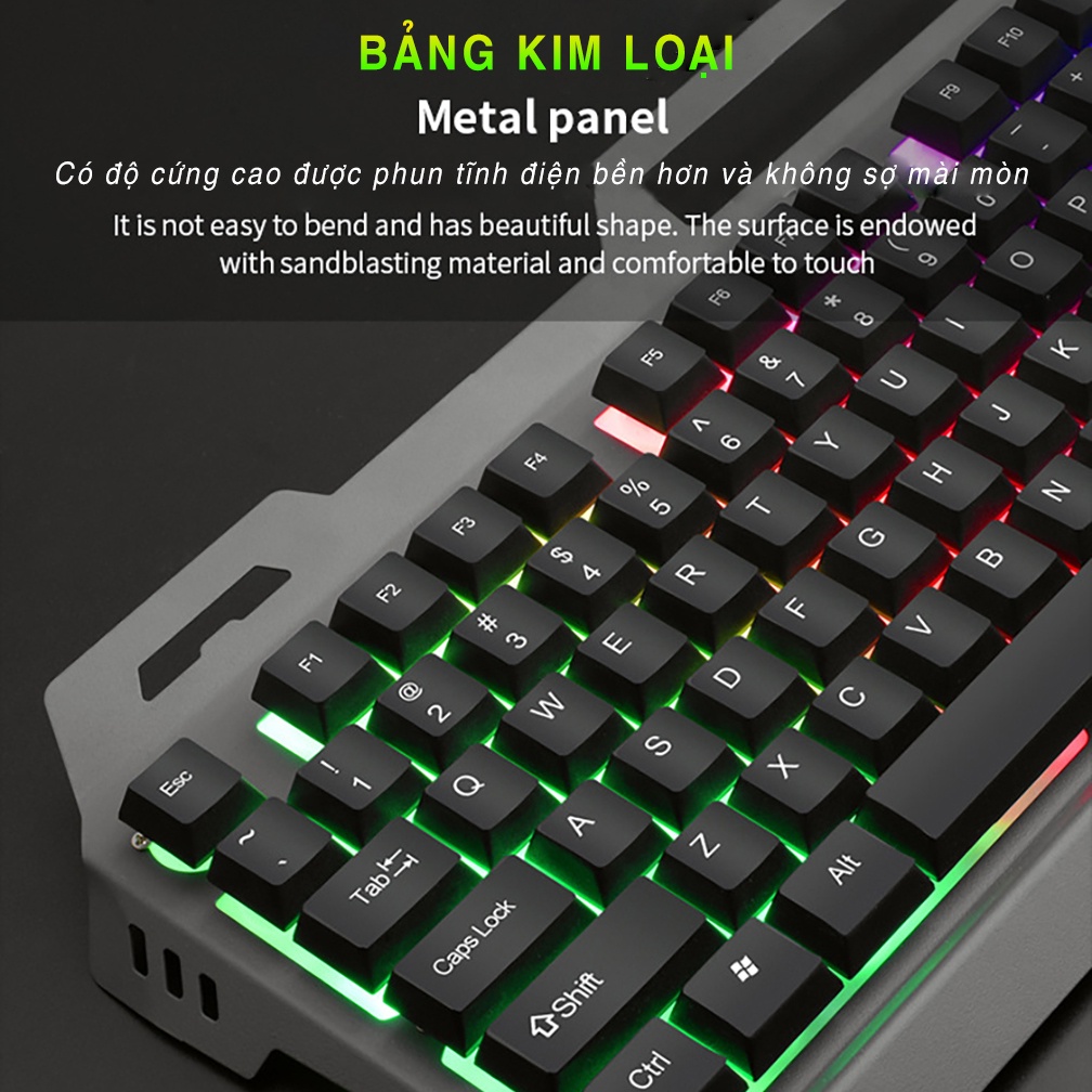 Bàn phím máy tính gaming YINDIAO RK300 có dây led RGB nhiều màu sắc 104 phím chơi game phù hợp cho dân văn phòng giá rẻ