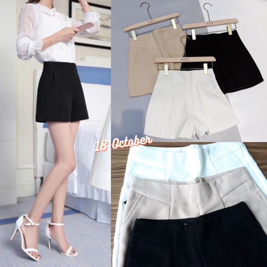Quần short đùi nữ cạp cao cực tôn dáng chất tuyết mưa