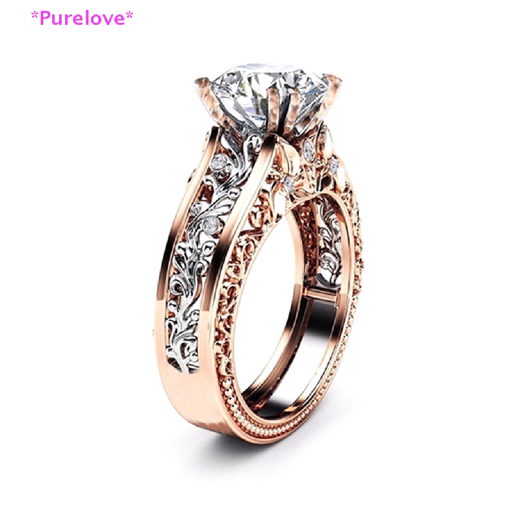 1 Nhẫn Đính Hôn Bằng Kim Loại Đính Đá Zircon Thời Trang Dành Cho Nữ Mới