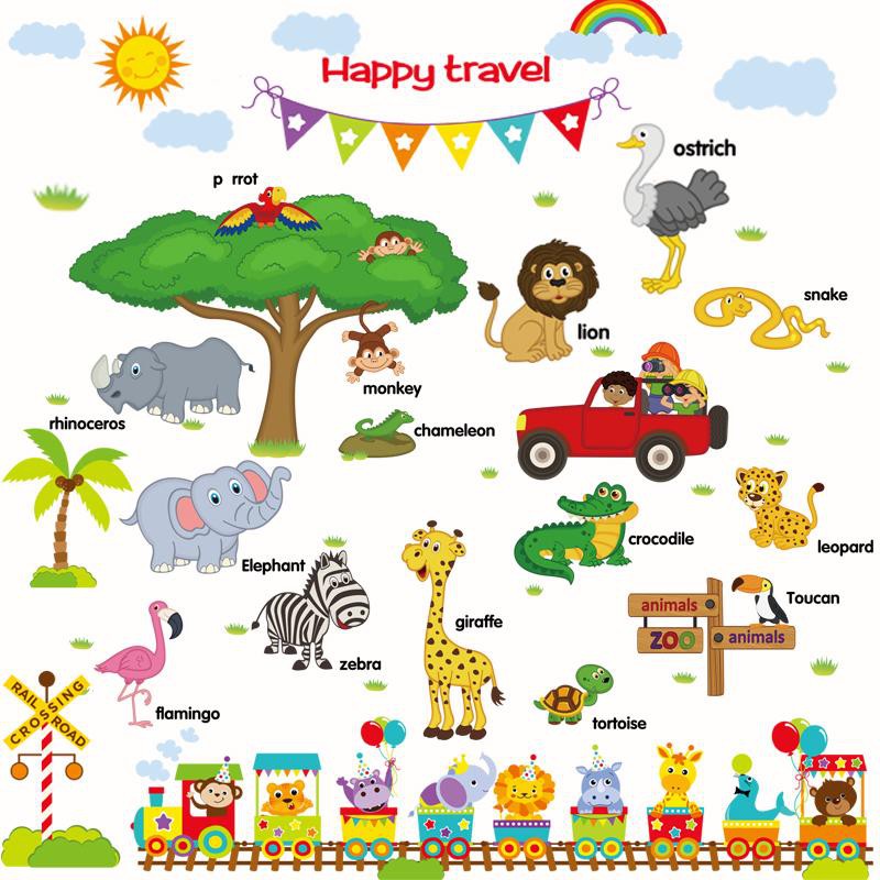  20 mẫu Combo 2 decal dán tường động vật cho bé