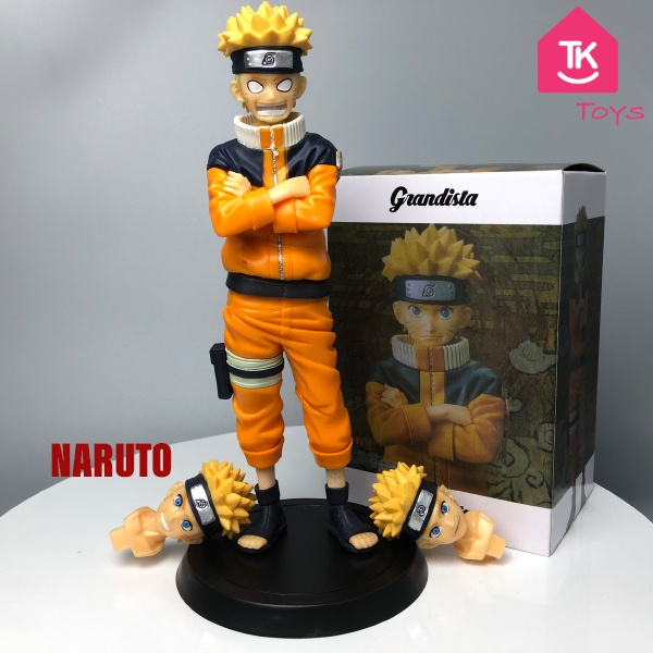 Mô Hình Trang Trí Nhân Vật Naruto có 3 Đầu 3 Trạng Thái Khách Nhau Cao 25cm - Figure Naruto Cao Cấp TOys