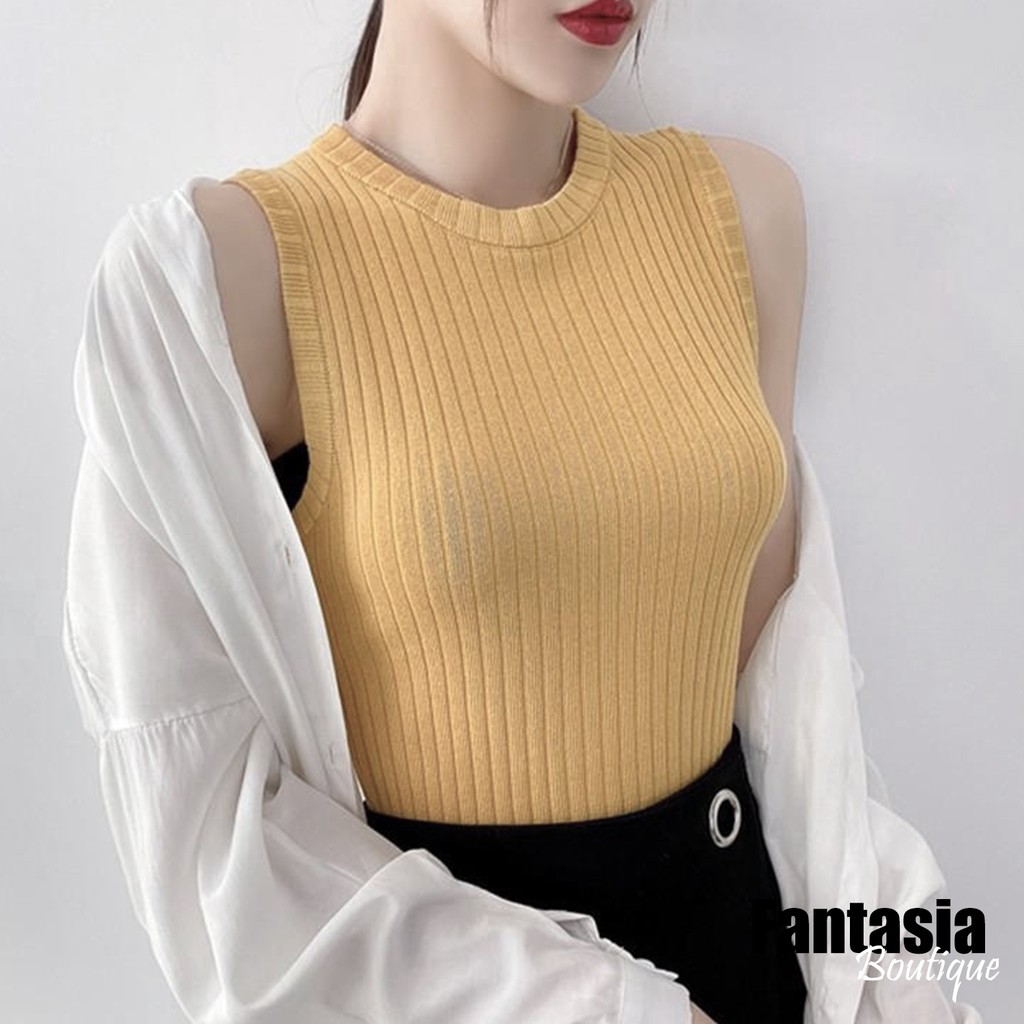 ÁO THUN NỮ GÂN CỔ TRÒN SÁT NÁCH | BigBuy360 - bigbuy360.vn