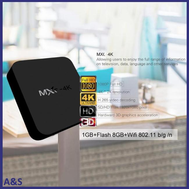 Tv box RK3229 chất lượng cao hỗ trợ MXQ 4K Android 7.1 2.4G WIFI DLNA 1G+8G