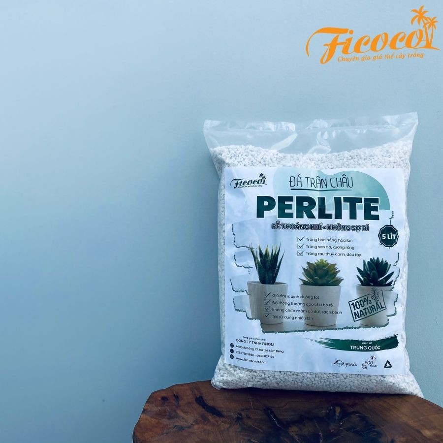 Đá Perlite - Đá trân châu trồng cây FICOCO - Size nhỏ - Cực phẩm cho sen đá và xương rồng