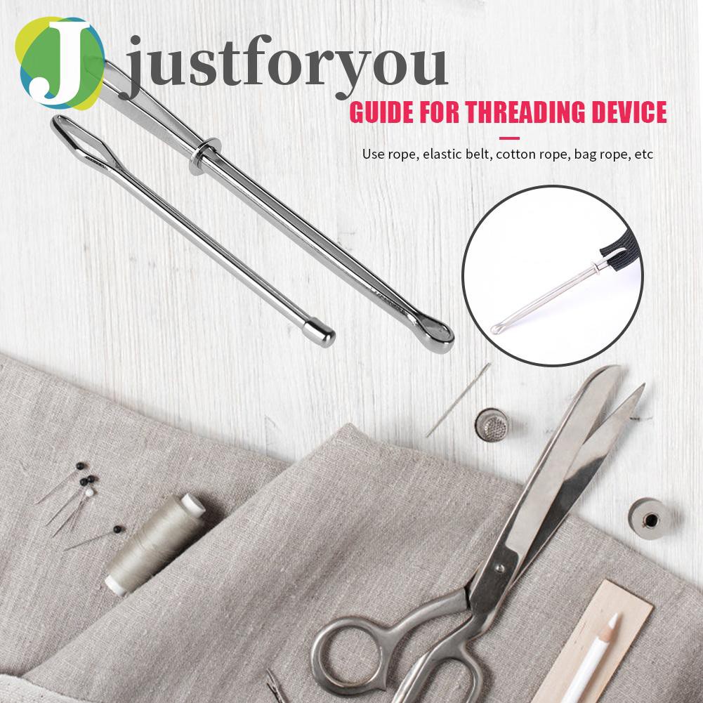 Justforyou2 2pcs Stainless Steel Bodkin Wear Elastic Rope Threaders Guide Wearing Tools