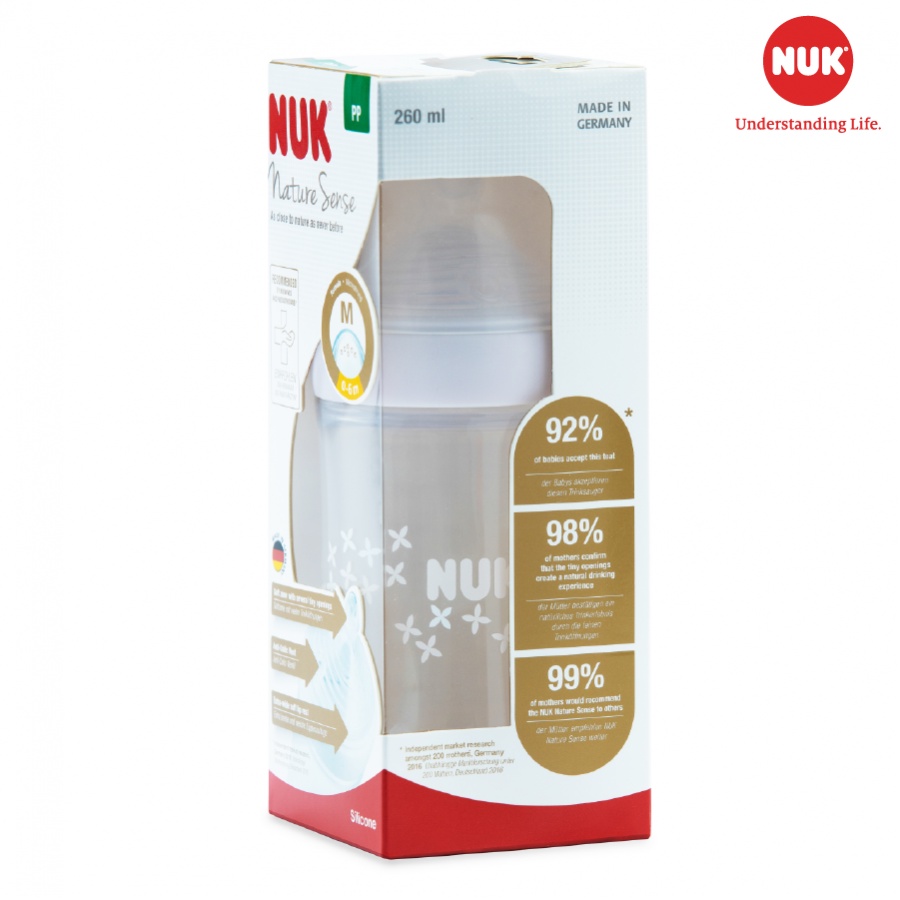 Bình Sữa NUK Nature Sense Thủy Tinh / Nhựa