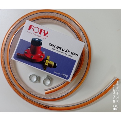 Bộ dây van gas công nghiệp FOTY 009, Điều chỉnh to nhỏ gas đun,model 2022, Dây gas nhập khẩu Thái La
