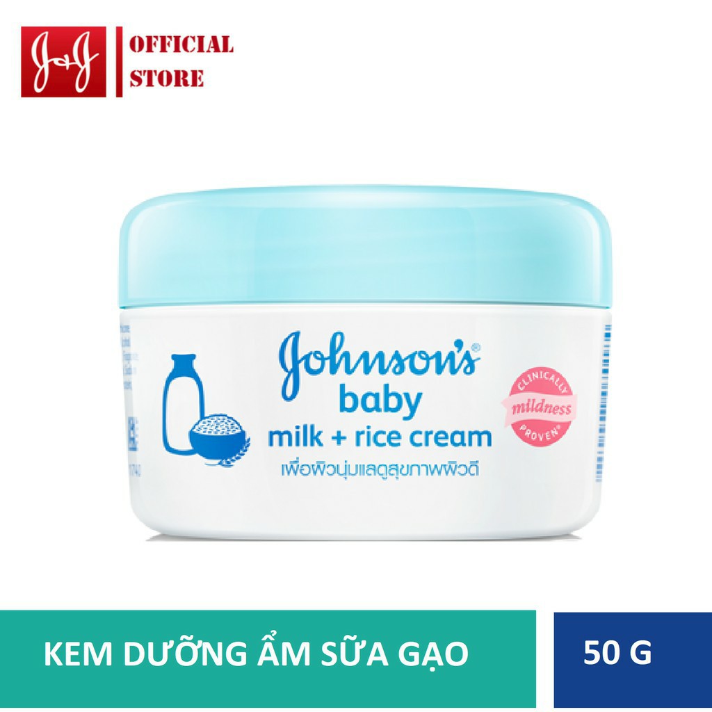 Kem dưỡng da chứa sữa &amp; gạo Johnson's Baby 50g