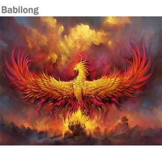 Bộ Tranh Đính Trang Trí Hình Chim Phượng Hoàng Lửa 5d Diy
