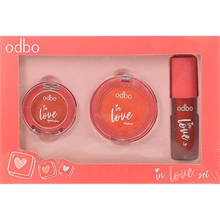 Set màu mắt má hồng và son kem odbo in love tông cam gạch od1038 no.03
