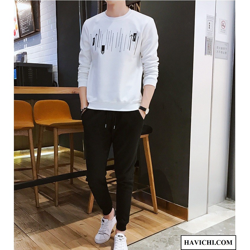 Áo thun nam tay dài 💝 𝐅𝐑𝐄𝐄𝐒𝐇𝐈𝐏💝áo thun nam form rộng Hàn Quốc Freesize Unisex sweater trắng mũi tên | BigBuy360 - bigbuy360.vn
