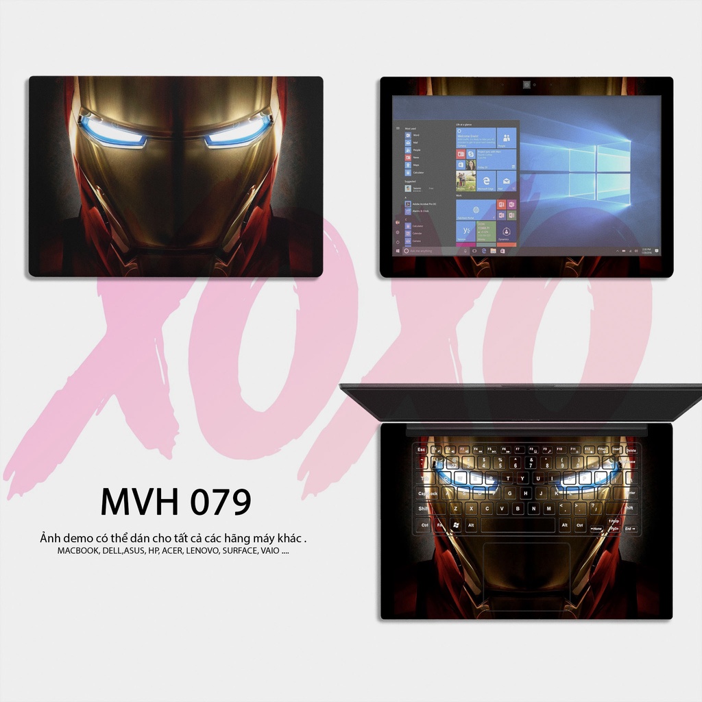 Decal Dán Laptop - Mẫu IRON MAN / Có mẫu decal dán cho tất cả các hãng máy tính