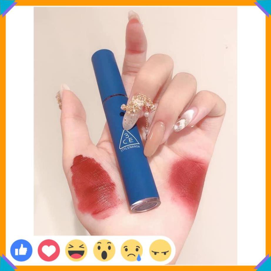 🎁Chính Hãng🎁 Son 3CE - Son Vỏ Xanh Mẫu Mới Màu Đỏ Đất - Son Kem Siêu Lì | BigBuy360 - bigbuy360.vn