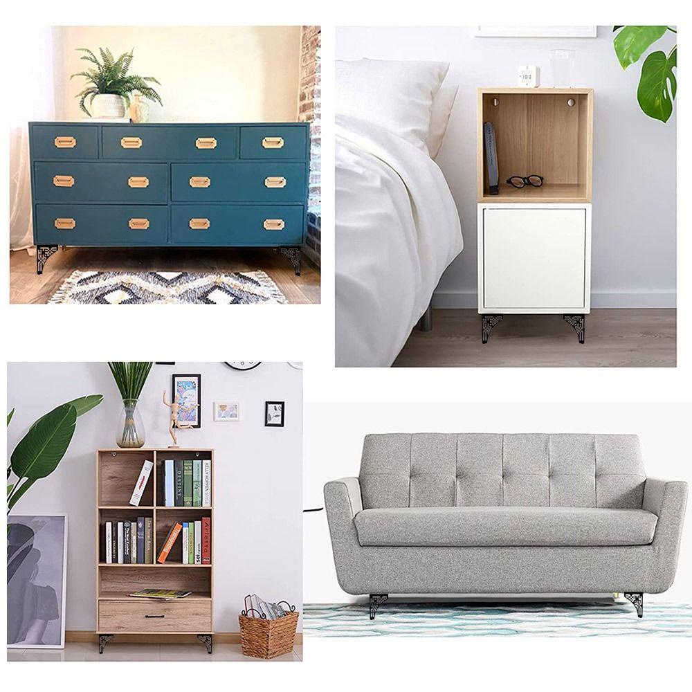 KUNHEV Set 4 Chân Kim Loại Rỗng Bọc Chân Ghế Sofa / Tủ TV