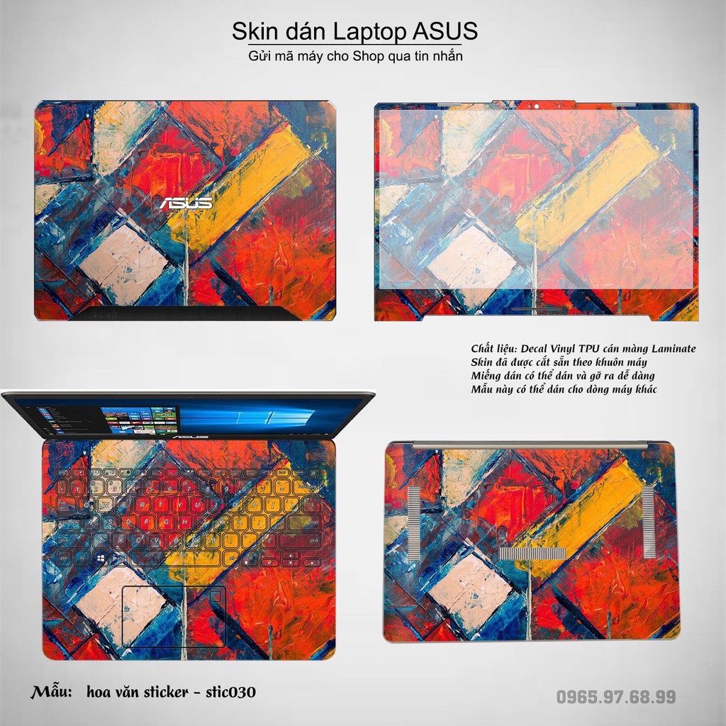 Skin dán Laptop Asus in hình Hoa văn sticker nhiều mẫu 5 (inbox mã máy cho Shop)