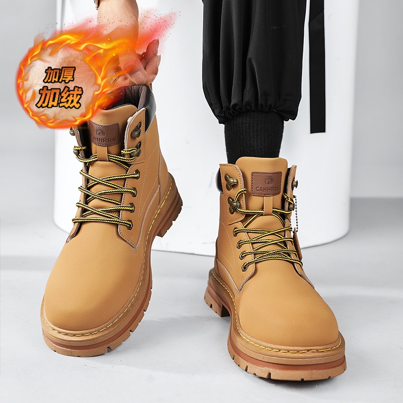 [ZY Martin boots Martin] Giày Bốt Nam. Giày Bốt Lót Len Cashmere Chống Thấm Nước Thời Trang Giày Boot Phong Cách Trẻ Trung Cá Tính Dành Cho Nam Giày Bốt Cổ Cao Thời Trang Dành Cho Nữ Áo Mưa Chống Thấm Nước Tiện Dụng Dép Quai Ngang Chống Trượt Thời Trang G